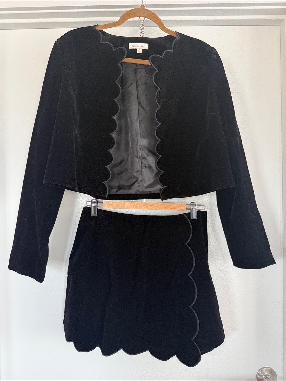 Scallop Velvet Blazer and Skort